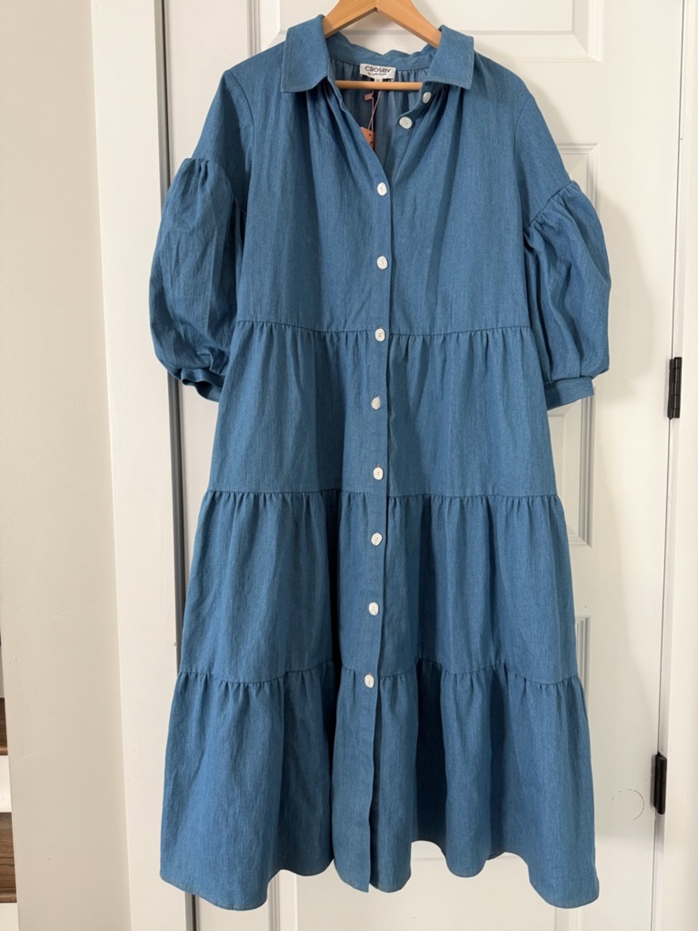 CROSBY by Mollie Burch Rowan Dress Size XL Denim Blue NWT
